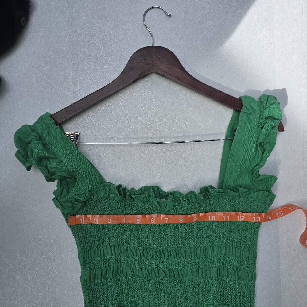 Capulet Smocked Square Neck Midi Dress S - Picture 4 of 8